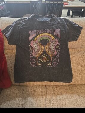 Black 'Make Magic Not War' Graphic Tee